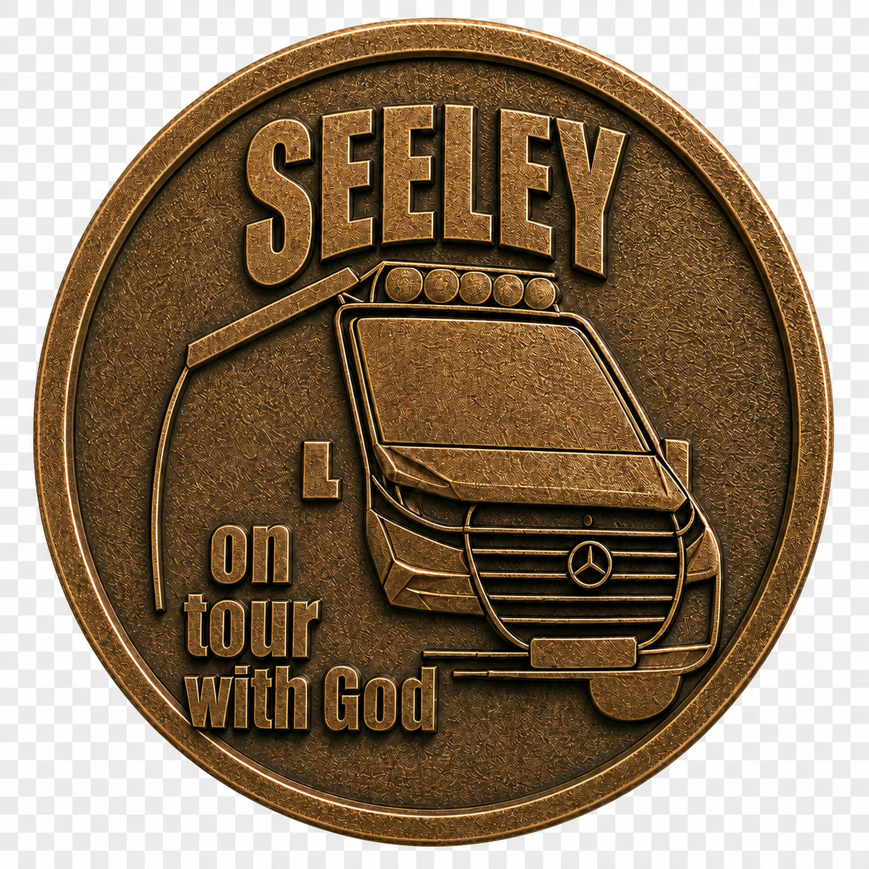Vorderseite der SEELEY Partnermünze